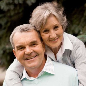 senior couple uses life insurance for in home care